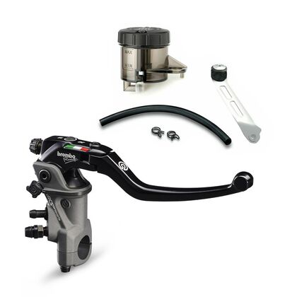 Brembo 17RCS Corsa Corta Radial Master Cylinder Premium Kit Black + Light Smoke Reservoir Kit
